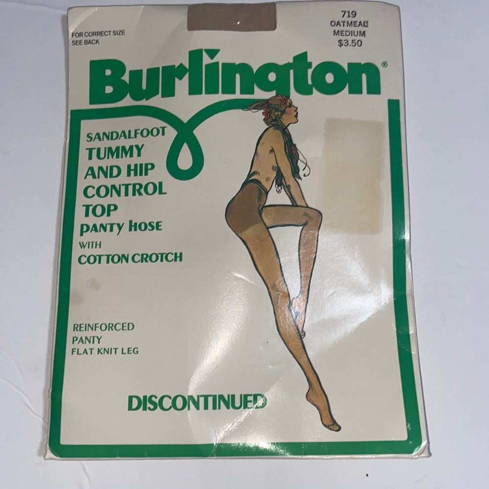 Burlington vintage panty hose. 719 Oatmeal Size Medium NIP